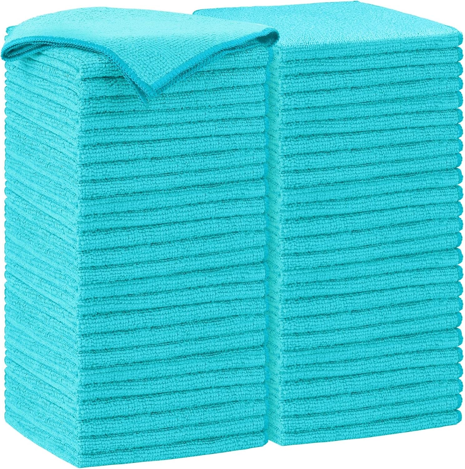 Microfiber Cleaning Cloth 100PK, Soft Microfiber Towels for Cars, Absorbent Cleaning Rags, Lint-Free Streak-Free Wash Cloths for House, Kitchen, Window(12Inx12In), White
