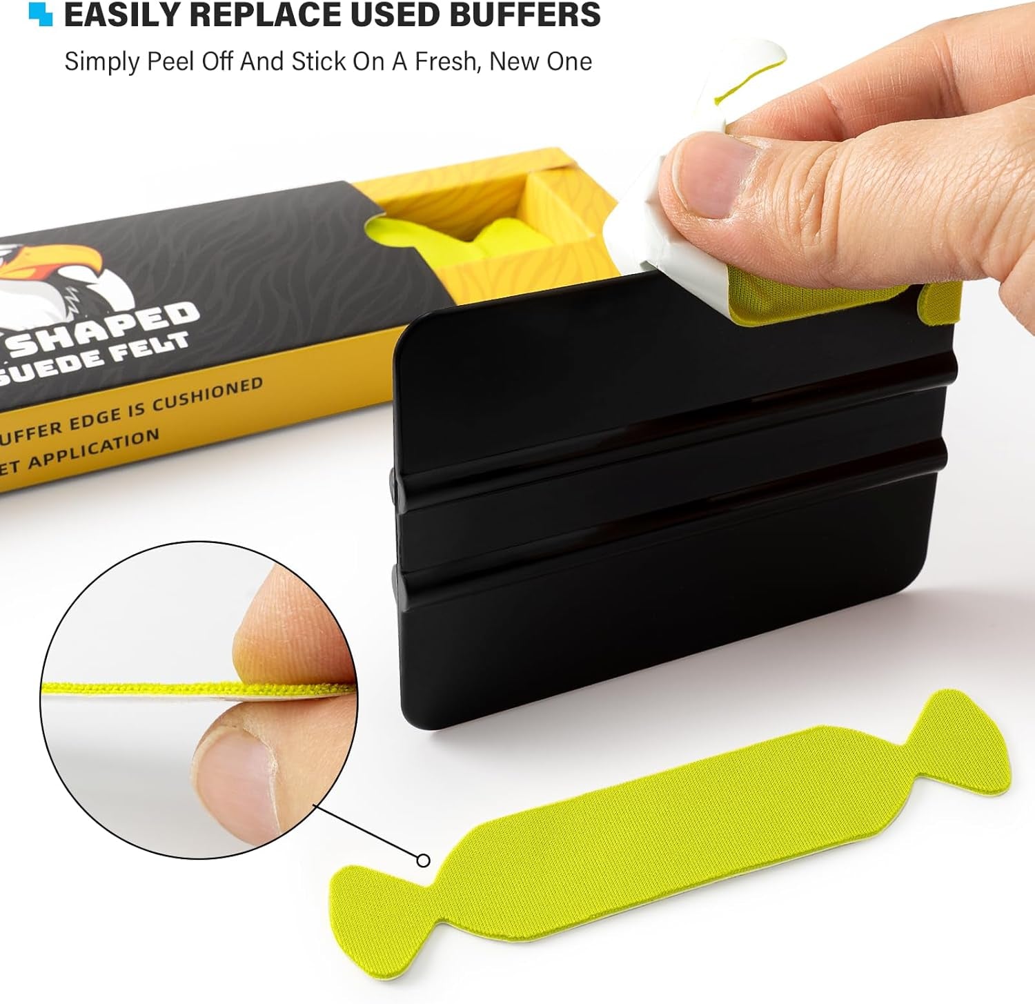 Vinyl Squeegee Buffer 30PCS Pre-Cut Felt for Window Tint Wet or Dry Vinyl/Ppf Application (Green)