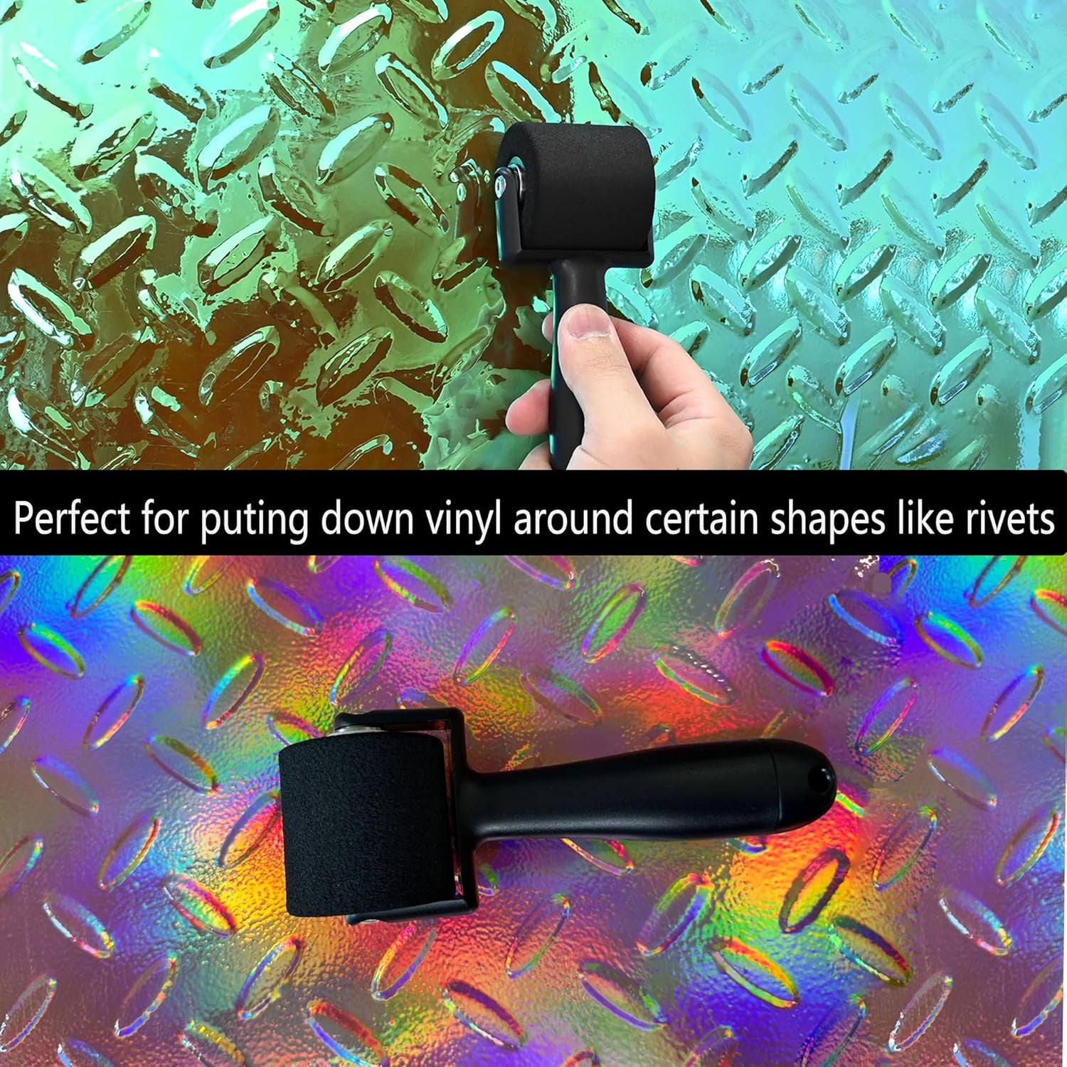 Sponge Seam Roller 2PCS Sewing Seam Rippers Paint Rollers, Small Paint Roller Tool Vinyl Wheel Roller for Wall Painting,Car Wraps, Film Tinting or Wallpaper, Print, Ink and Stamping Roller Tool