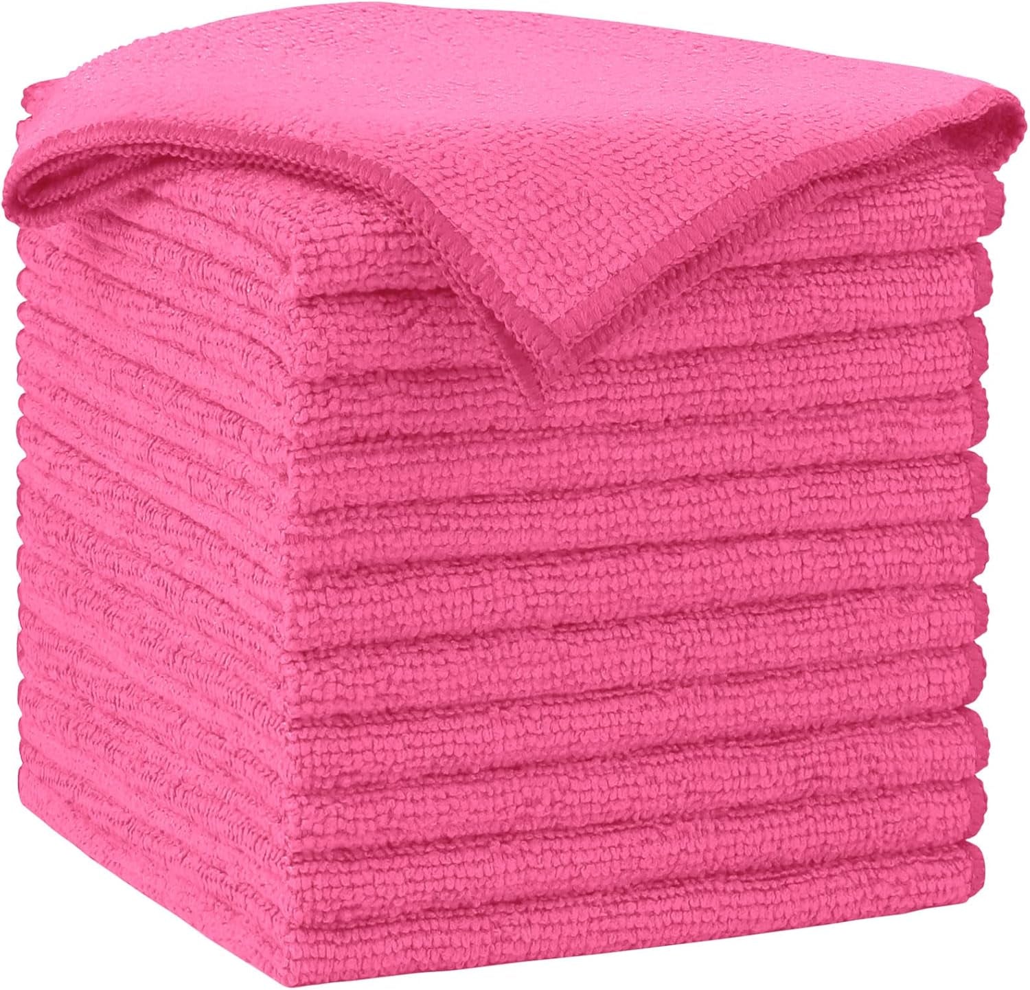 Microfiber Cleaning Cloth 100PK, Soft Microfiber Towels for Cars, Absorbent Cleaning Rags, Lint-Free Streak-Free Wash Cloths for House, Kitchen, Window(12Inx12In), White