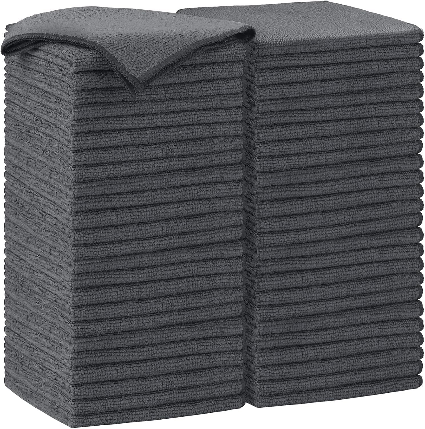 Microfiber Cleaning Cloth 100PK, Soft Microfiber Towels for Cars, Absorbent Cleaning Rags, Lint-Free Streak-Free Wash Cloths for House, Kitchen, Window(12Inx12In), White