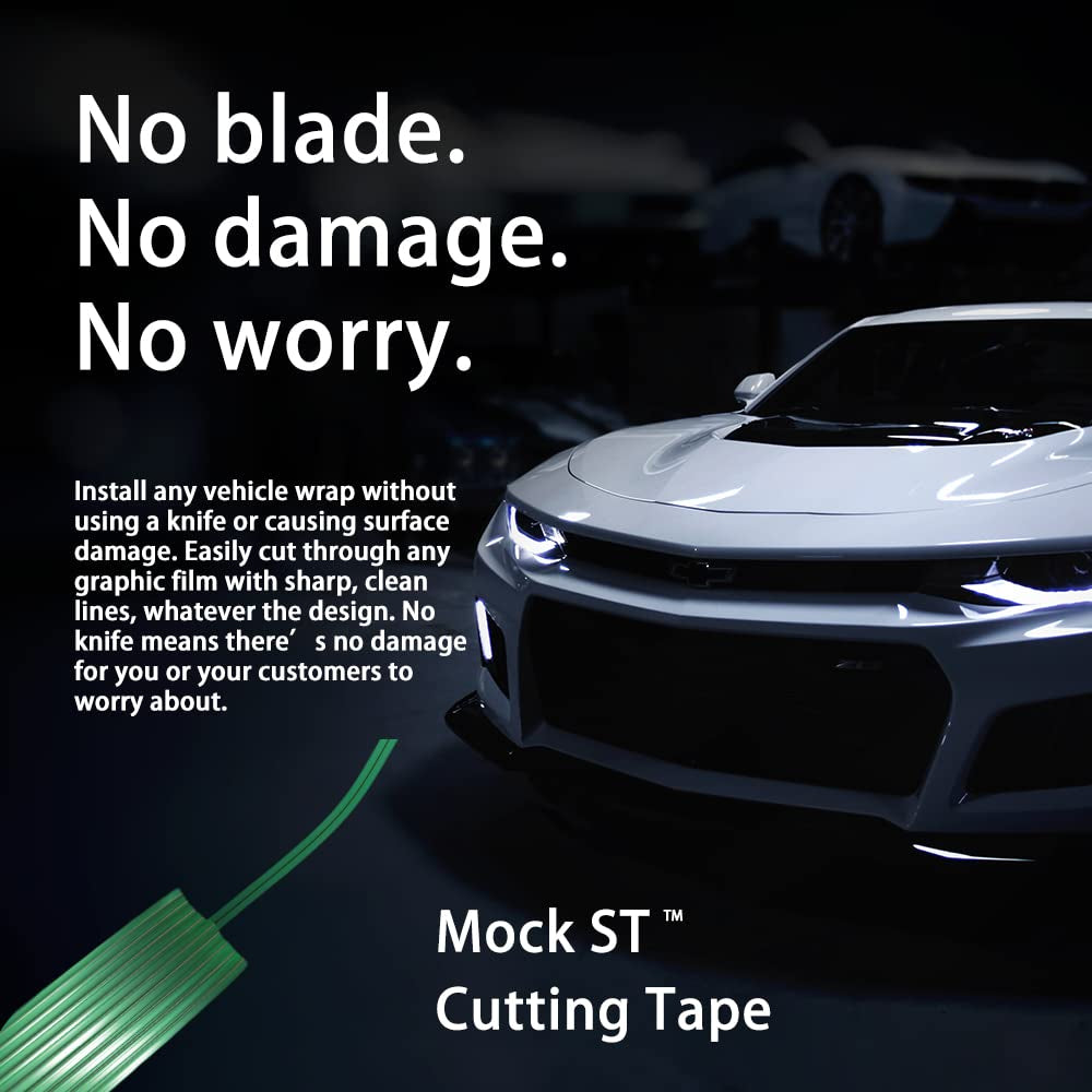 2-Pack No-Knife Tape Design Line Finish Line Vinyl Wrap Cutting Tape 50M / 164 Ft Roll