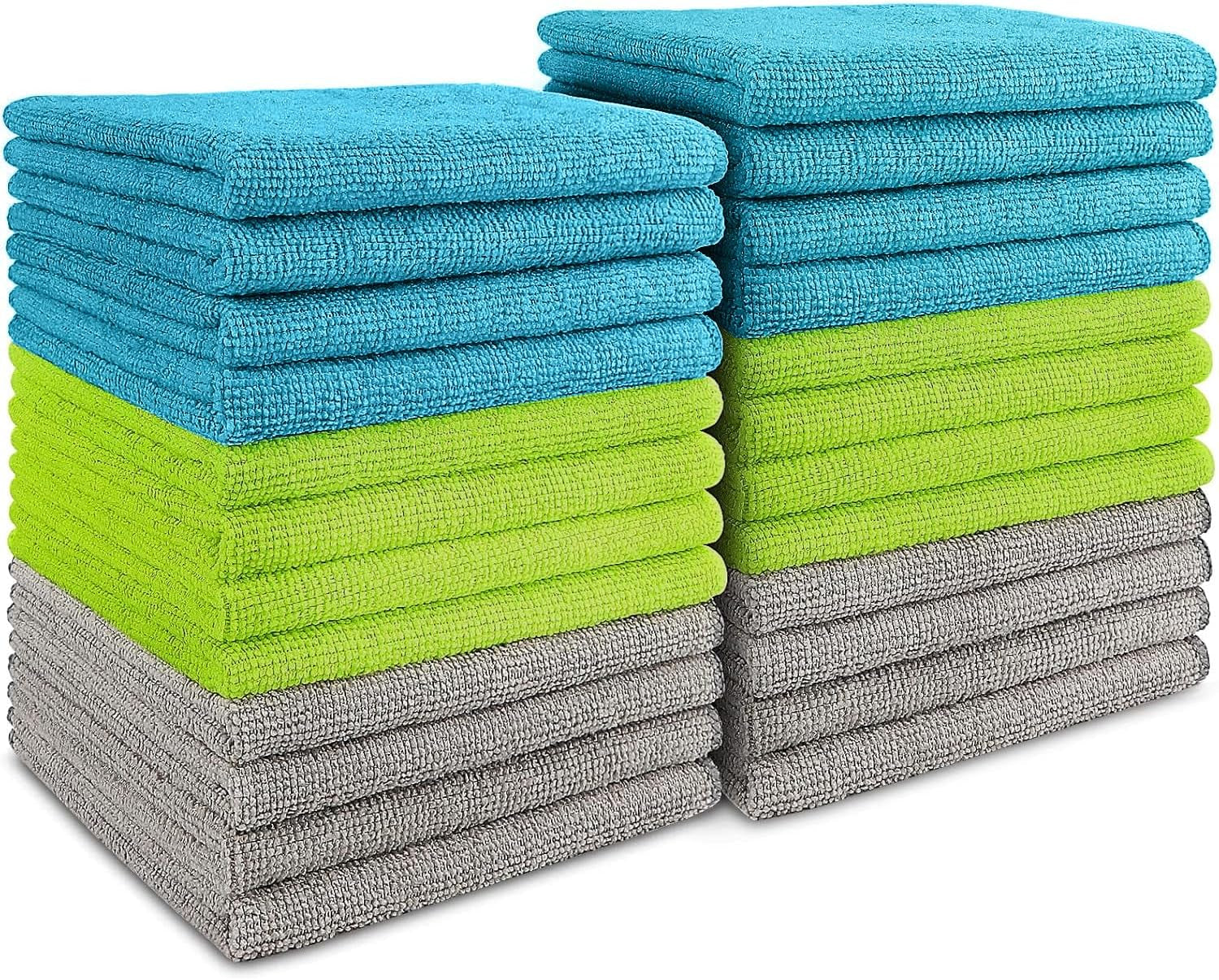 Microfiber Cleaning Cloth 100PK, Soft Microfiber Towels for Cars, Absorbent Cleaning Rags, Lint-Free Streak-Free Wash Cloths for House, Kitchen, Window(12Inx12In), White