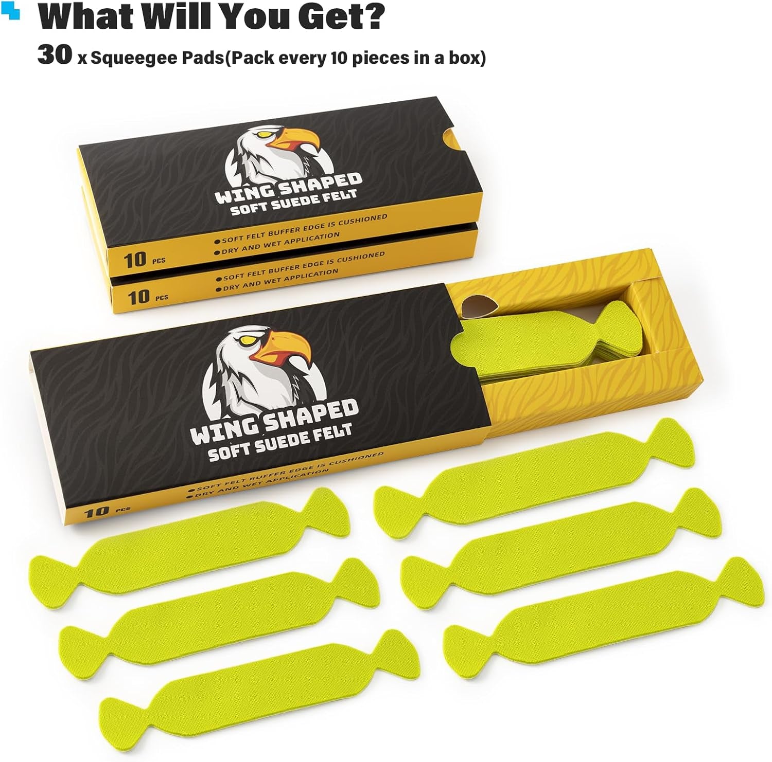 Vinyl Squeegee Buffer 30PCS Pre-Cut Felt for Window Tint Wet or Dry Vinyl/Ppf Application (Green)