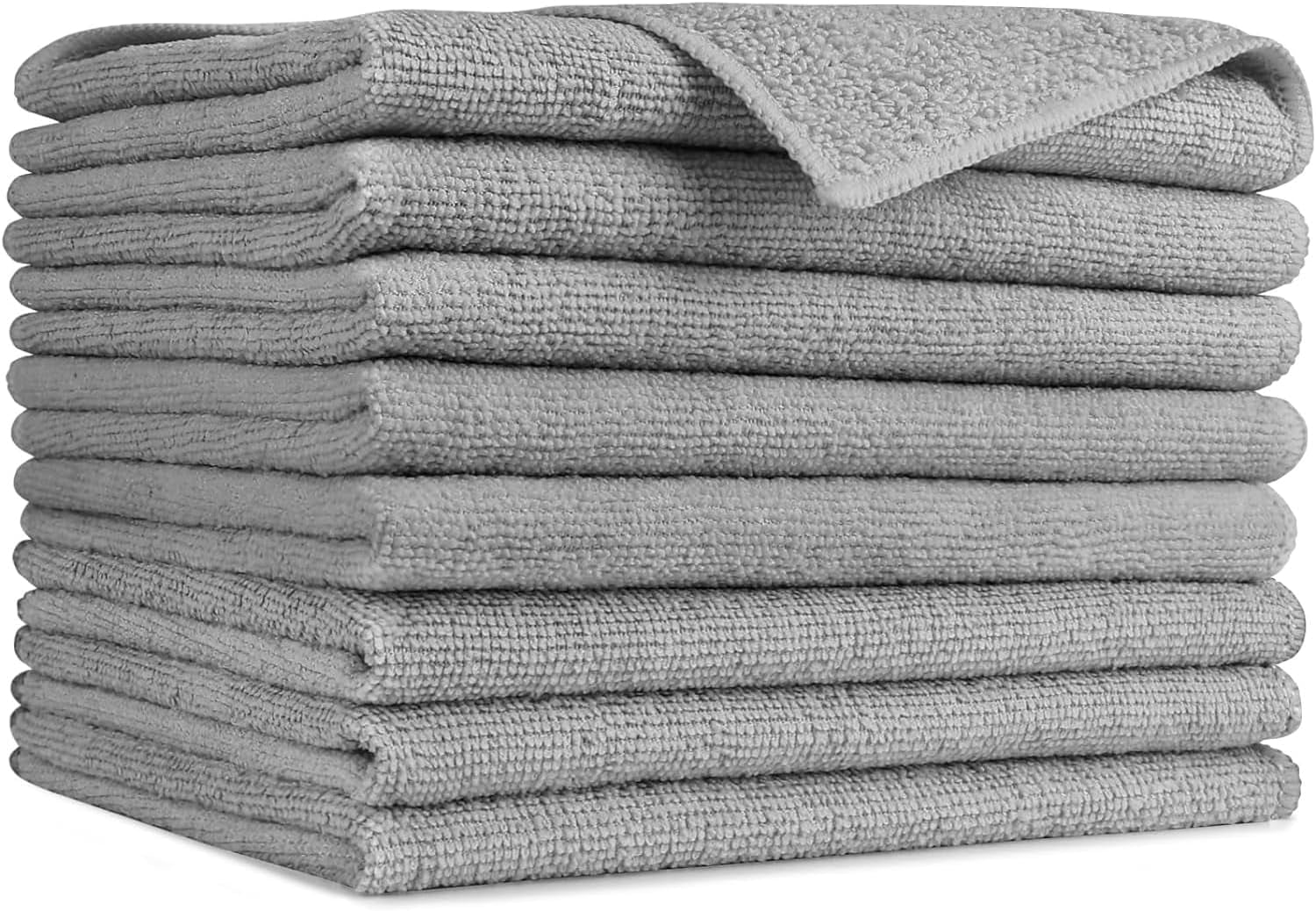 Microfiber Cleaning Cloth 100PK, Soft Microfiber Towels for Cars, Absorbent Cleaning Rags, Lint-Free Streak-Free Wash Cloths for House, Kitchen, Window(12Inx12In), White