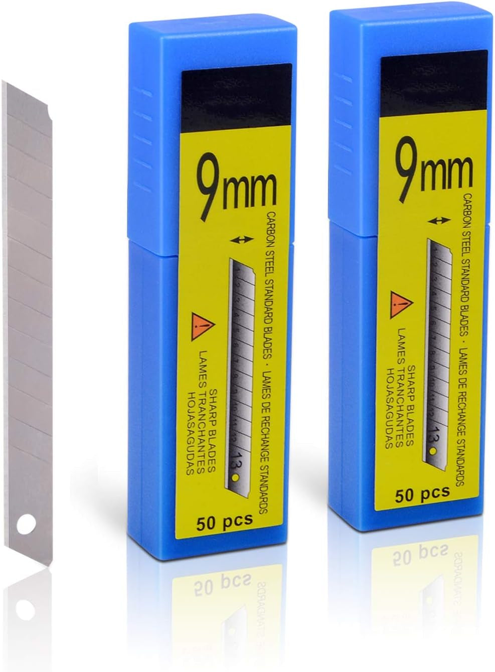100PCS 30 Degree Carbon Steel Snap off Blades 9Mm for Box Cutters Utility Knife Universal Art Knife Replacement Black Blades