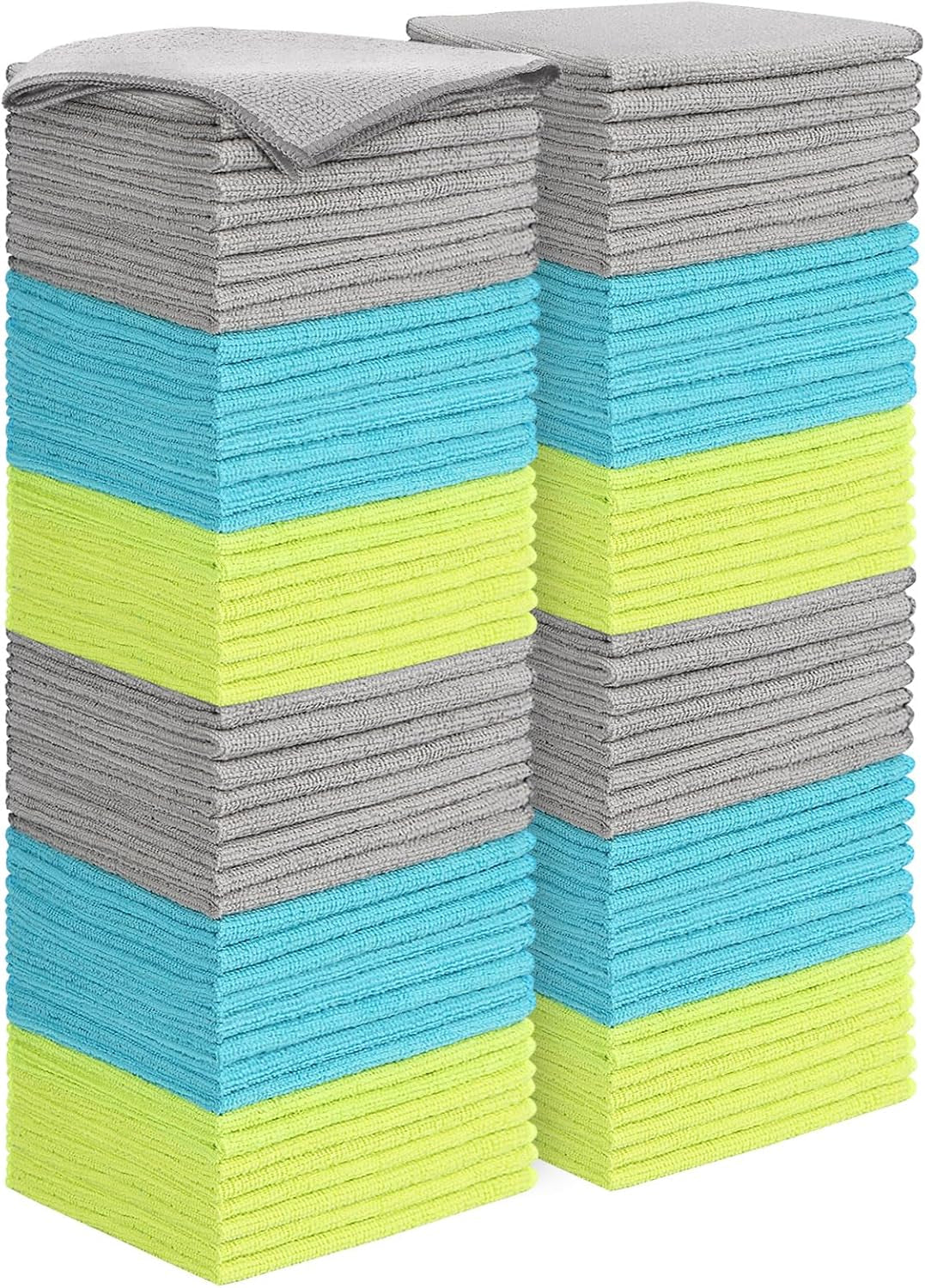 Microfiber Cleaning Cloth 100PK, Soft Microfiber Towels for Cars, Absorbent Cleaning Rags, Lint-Free Streak-Free Wash Cloths for House, Kitchen, Window(12Inx12In), White