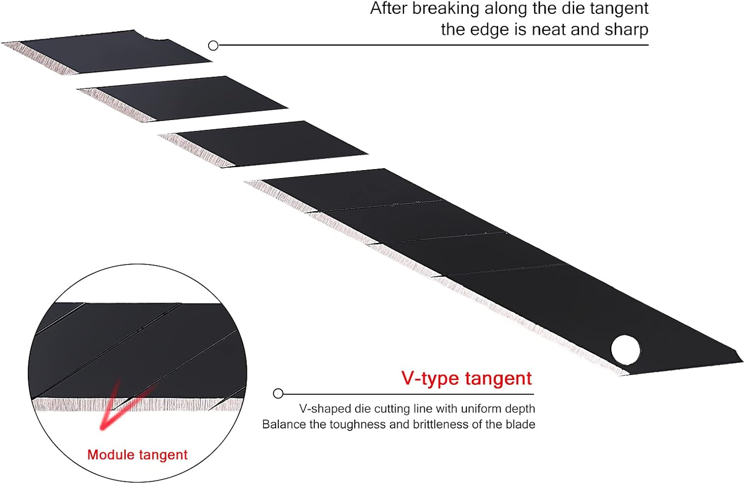 100PCS 30 Degree Carbon Steel Snap off Blades 9Mm for Box Cutters Utility Knife Universal Art Knife Replacement Black Blades
