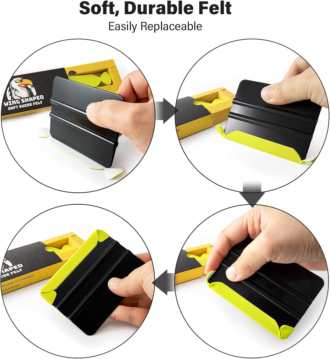 Vinyl Squeegee Buffer 30PCS Pre-Cut Felt for Window Tint Wet or Dry Vinyl/Ppf Application (Green)