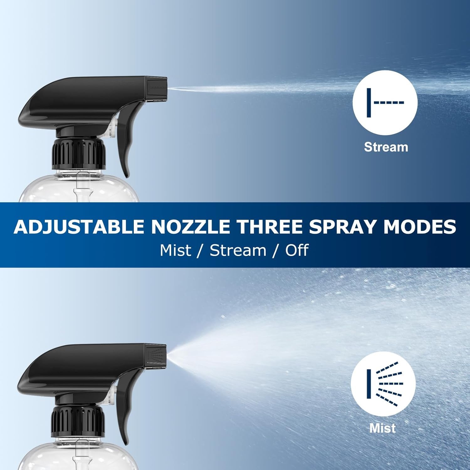 500Ml (17Oz) Graduated Spray Bottles, 4-Pack — 360° Any-Angle Spraying for Easy Dilution, Leak-Resistant Spray Bottles for Cleaning, Plants, Hair & Pet Use + Foldable Funnel