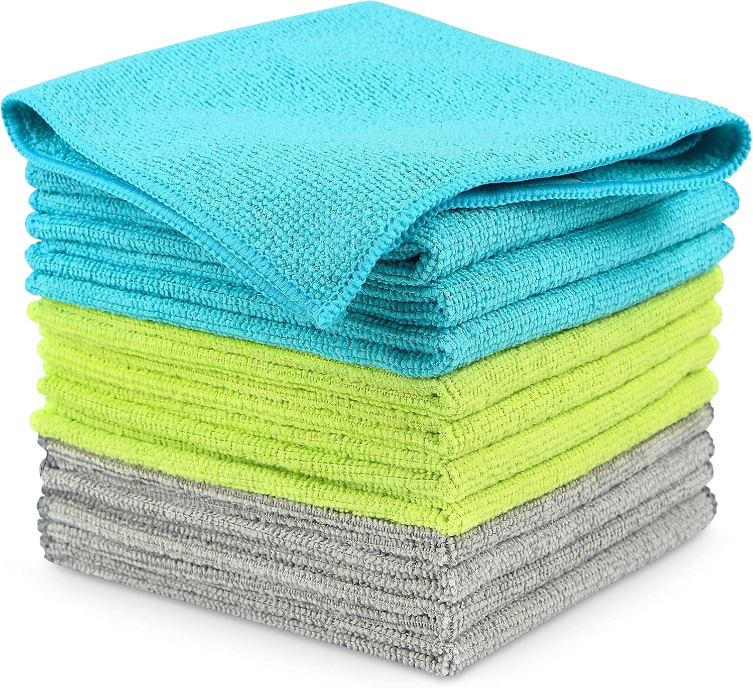 Microfiber Cleaning Cloth 100PK, Soft Microfiber Towels for Cars, Absorbent Cleaning Rags, Lint-Free Streak-Free Wash Cloths for House, Kitchen, Window(12Inx12In), White