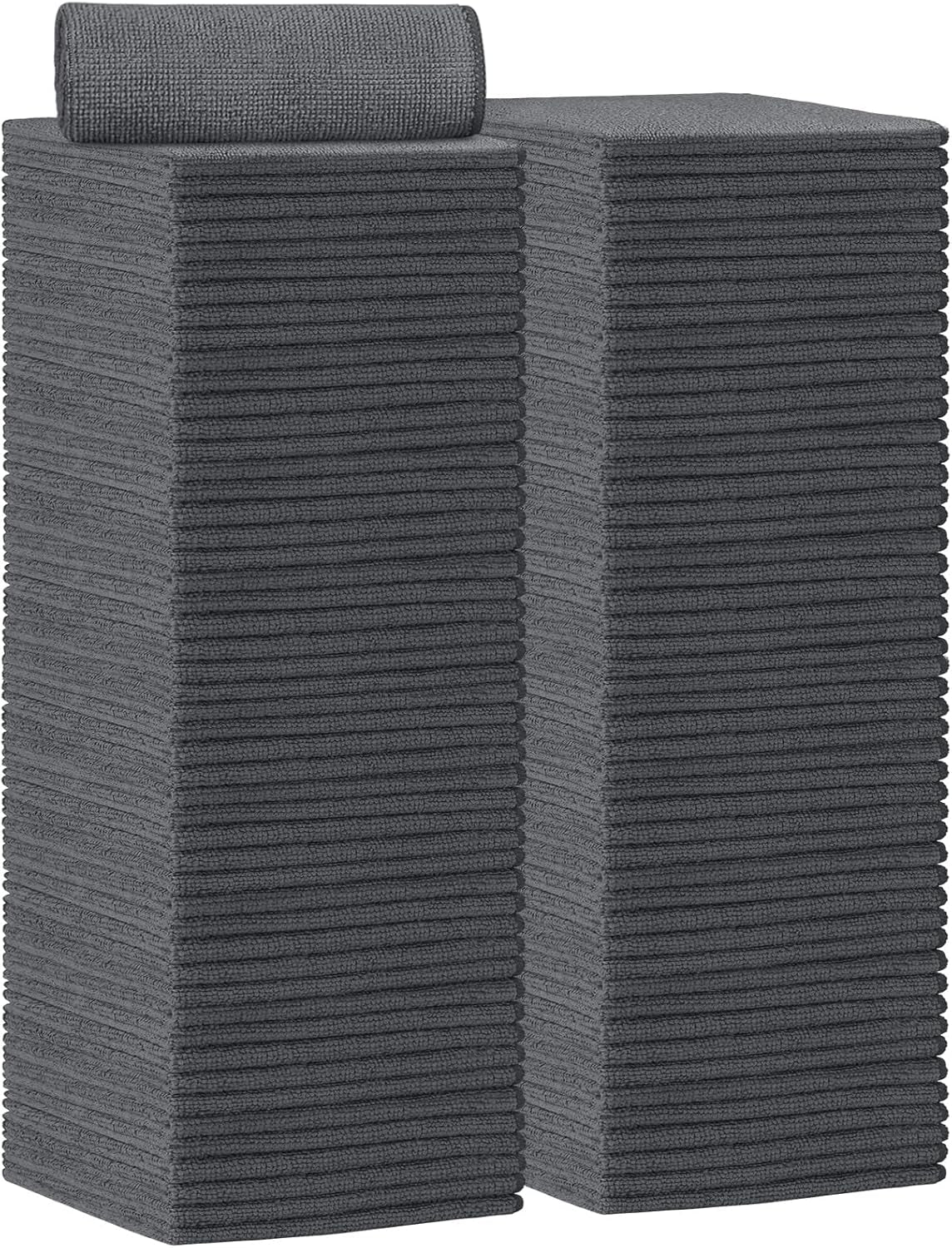 Microfiber Cleaning Cloth 100PK, Soft Microfiber Towels for Cars, Absorbent Cleaning Rags, Lint-Free Streak-Free Wash Cloths for House, Kitchen, Window(12Inx12In), White