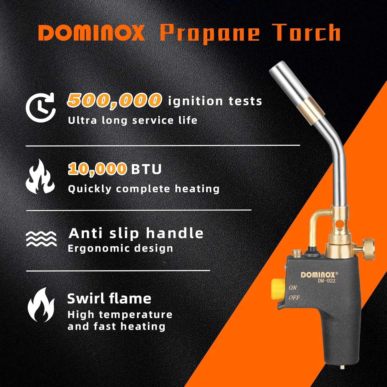 Propane Torch Head, High Intensity Torch Head Trigger Start Gas Torch, Map Gas Torch Kit for Propane, Map and Mapp Gas, Mapp Gas Torch for Soldering, Welding, Cooking (Not Included Gas Tank)