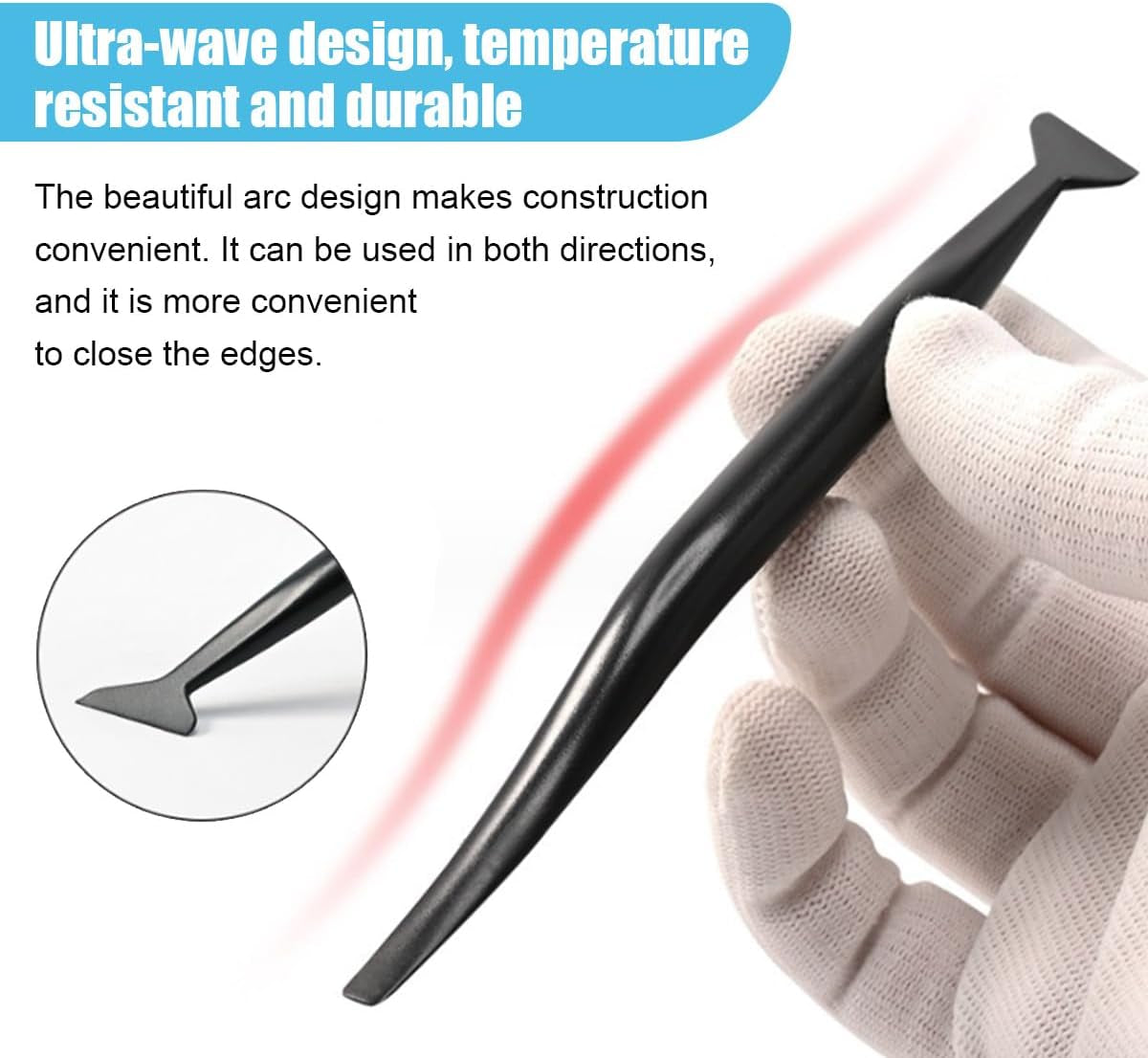 3PCS Car Micro Squeegee Curves Slot Tint Tool Set, Auto Vinyl Wrap Tool Kit, 3 in 1 Flexible Vinyl Applicator Tool with Different Hardness for Car Wrapping, Window Tinting